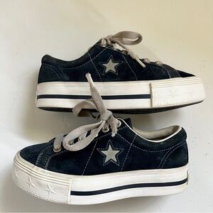 Vintage Converse One Star Suede Platform Sneakers